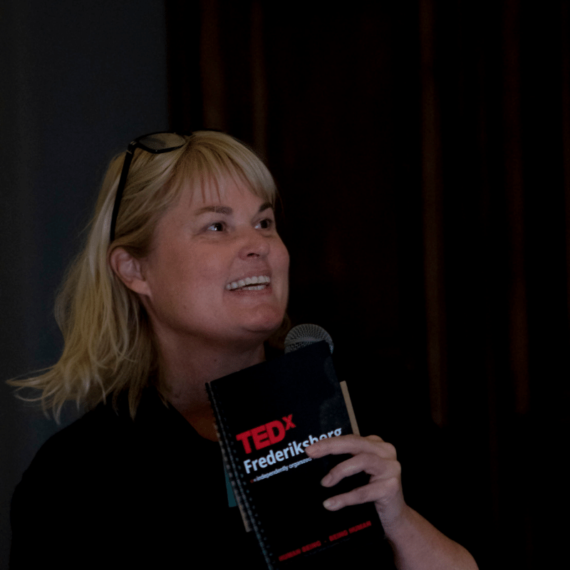 Rikke V. Stoltz speaking to an international TED audience at Campidoglio in Rome