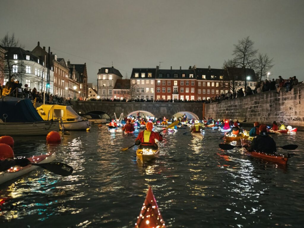 Lucia kayak parade Copenhagen