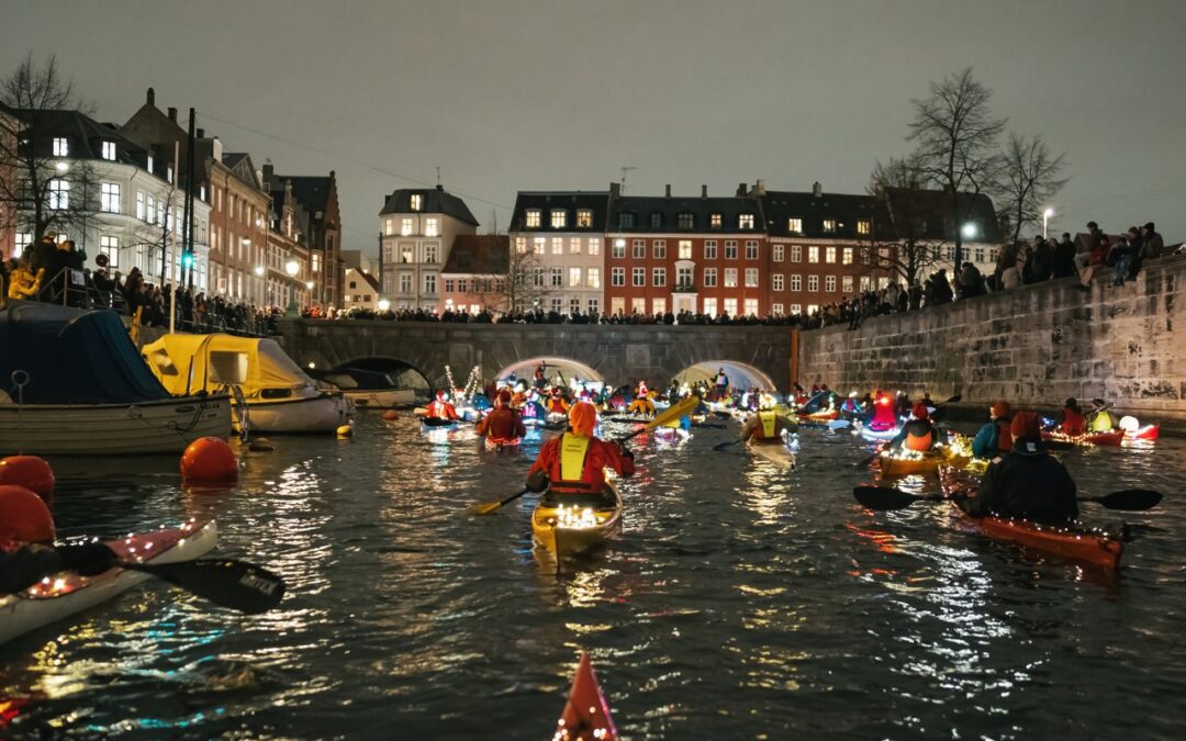 Lucia kayak parade Copenhagen
